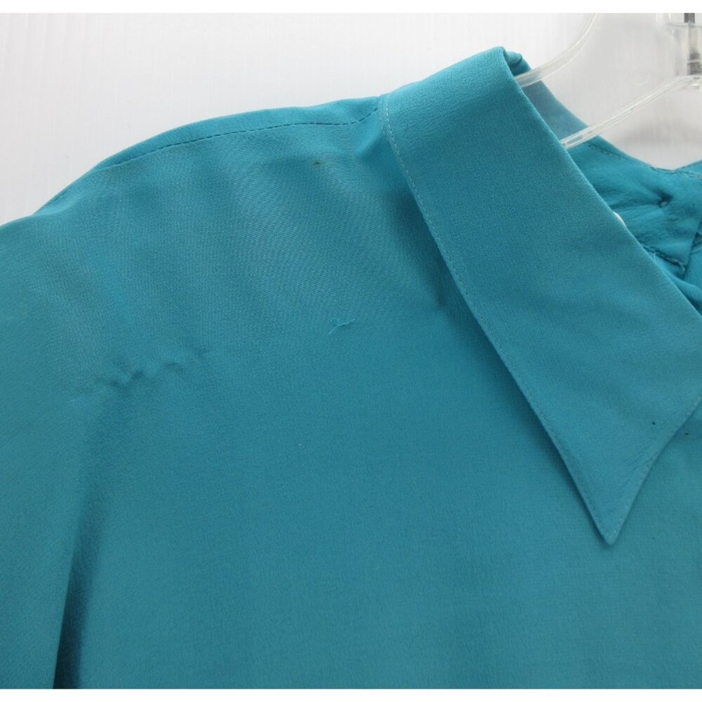 VINTAGE Fenn Wright & Manson Top Medium Large Silk Blouse Cropped * - Picture 4 of 14
